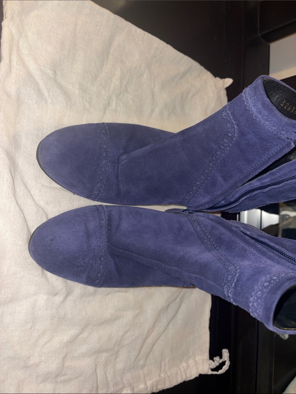 Balenciaga 38.5 Women Suede Wedge Ankle Boot - blue - Picture 7 of 7
